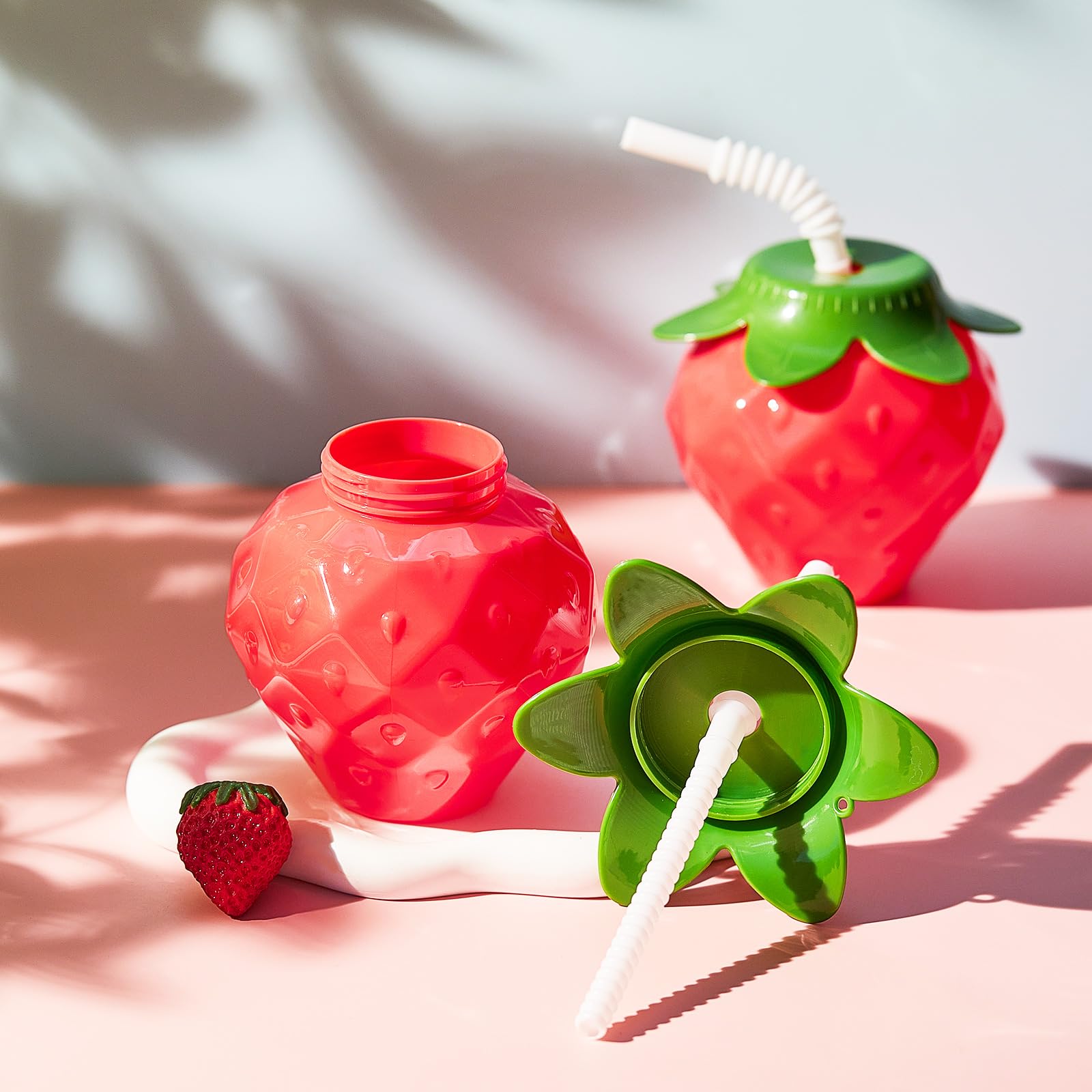 Amazon.com | Havawish 12 Pcs 17oz Strawberry Shaped Cups with Lids